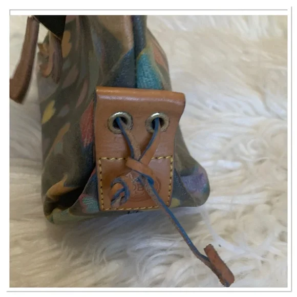 Dooney & Bourke Vintage Y2K Tiny Tassel Scribble Hearts Tote Multicolor - Picture 10 of 12